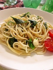 花粉症予防にたっぷり大葉のさっぱりパスタの写真