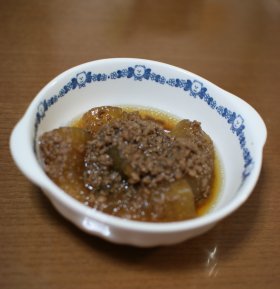 冬瓜とひき肉で甘辛すき焼き風煮♪