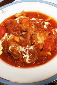 骨付き肉のトマト煮込みスープ