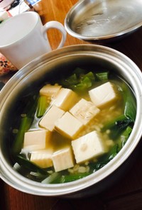 押し麦と豆腐のスープ