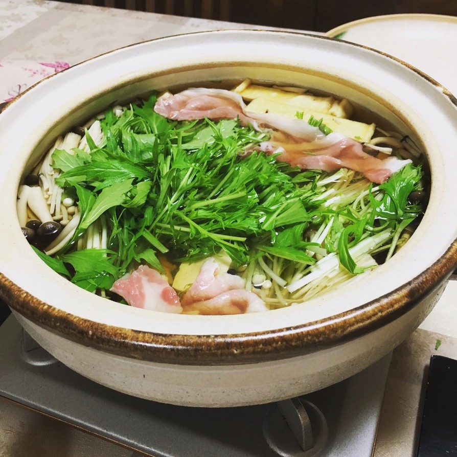 水菜と豚肉のハリハリ鍋の画像