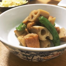 レンコン・ししとう・ちくわの炒め煮