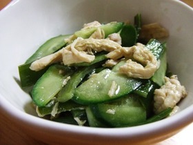 茎わかめと鶏肉のあえもの
