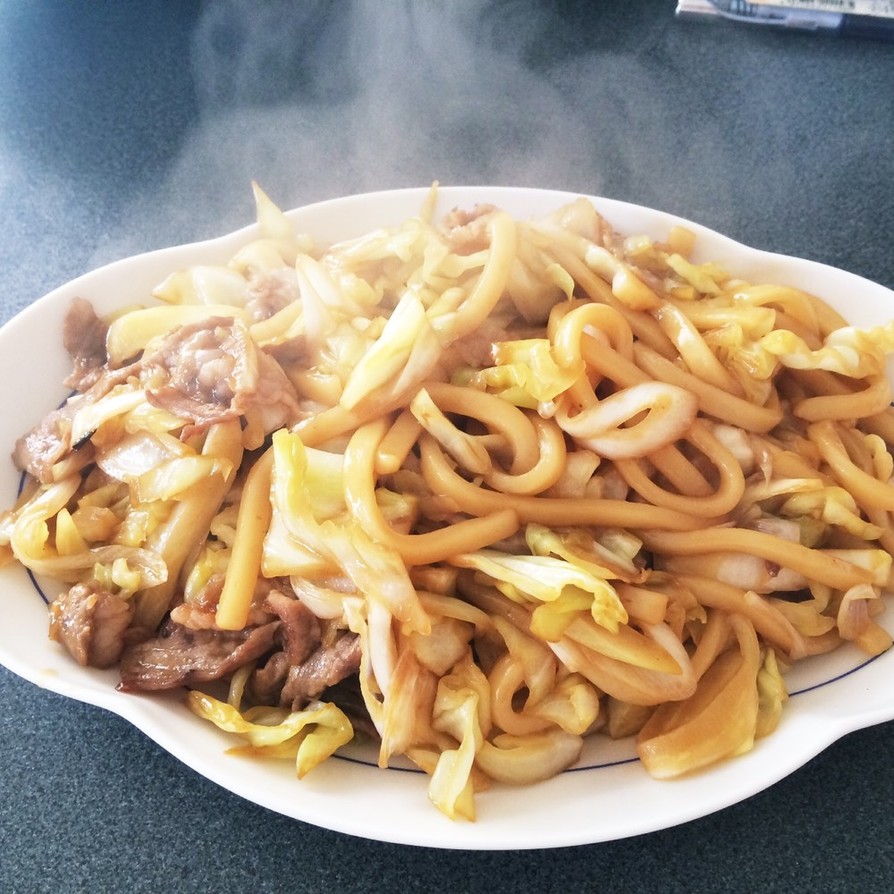 冷凍うどんでかんたん！醤油焼きうどんの画像