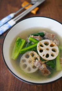 塩麹豚と蓮根のアジア風スープ