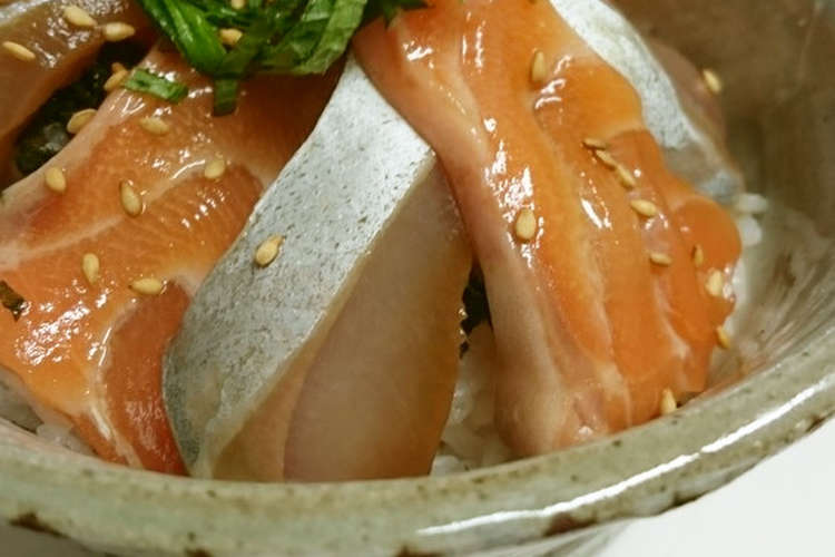 めんつゆで 簡単 豪華なサーモンの漬け丼 レシピ 作り方 By たったふたりのｒ クックパッド 簡単おいしいみんなのレシピが371万品