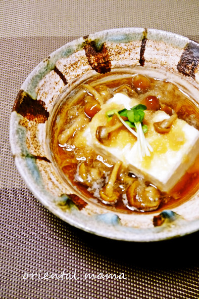 麺つゆで簡単！なめこおろし豆腐の写真