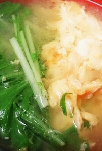 水菜とふんわり卵の味噌汁