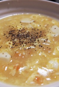 玉子とエビの中華風スープ