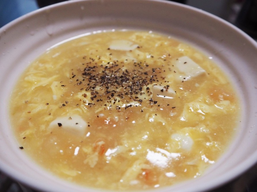 玉子とエビの中華風スープの画像