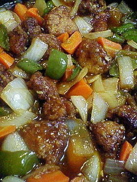 野菜たっぷり酢豚