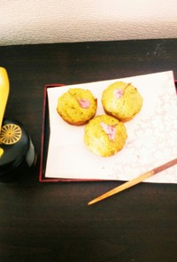 春のめぐみの桜茶カップケーキ