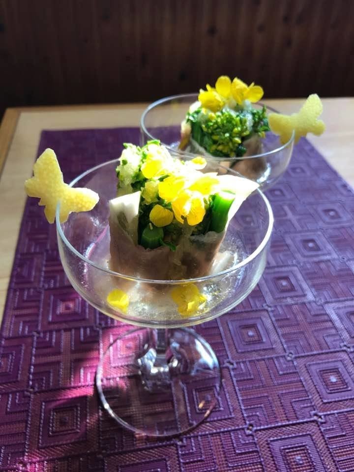 日向夏と菜の花の春サラダの画像