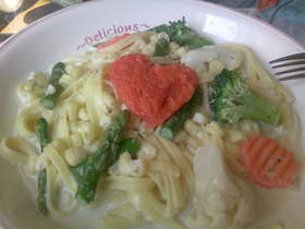 豆乳めんたいパスタ