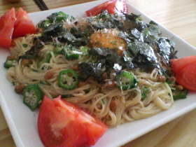 ネバネバそうめん(笑)
