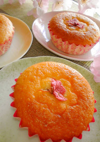 お手軽☆桜のカップケーキ