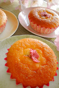 お手軽☆桜のカップケーキ