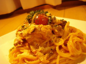 ✿牛肉とキノコのトマトクリームパスタ✿