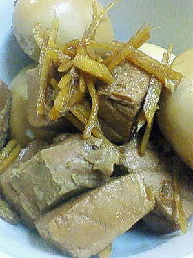 ゆで卵も入れちゃえ!まぐろの角煮