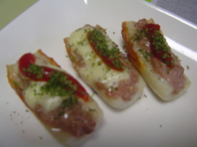 お弁当にどうぞ☆ちくわのひき肉詰め