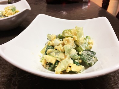 小松菜の卵サラダの写真