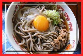 ツルツル♪納豆月見そば♪