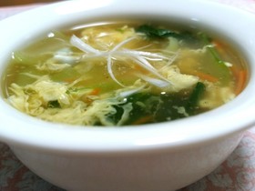 ぱぱっと出来ちゃう♪青梗菜のとろ卵スープ