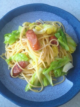 簡単♪きゃべつとウィンナーのスパゲッティ
