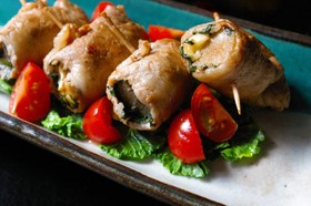 えのき株の肉巻きステーキ焦がしバター醤油