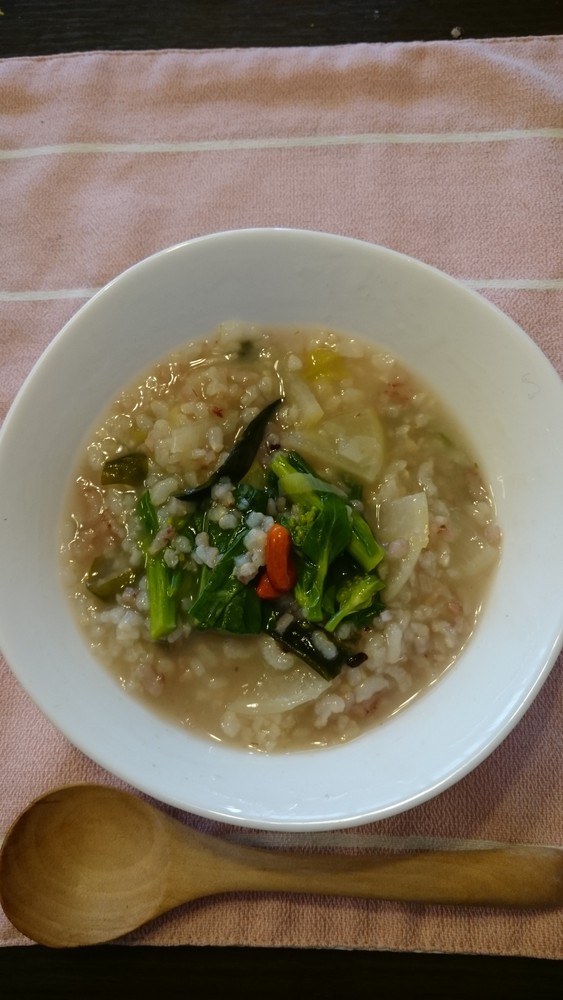 黒米ご飯で簡単朝ごはん 和風リゾットの画像
