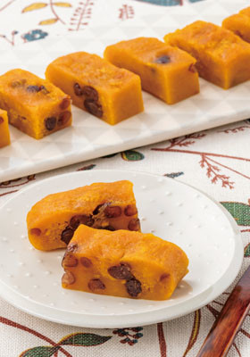 レンジで簡単♪冷凍かぼちゃde蒸し羊羹