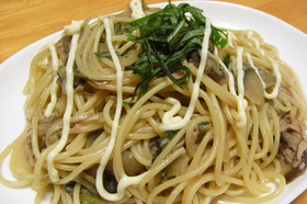 手間半分❢野菜たっぷりのマヨ醤スパゲティ