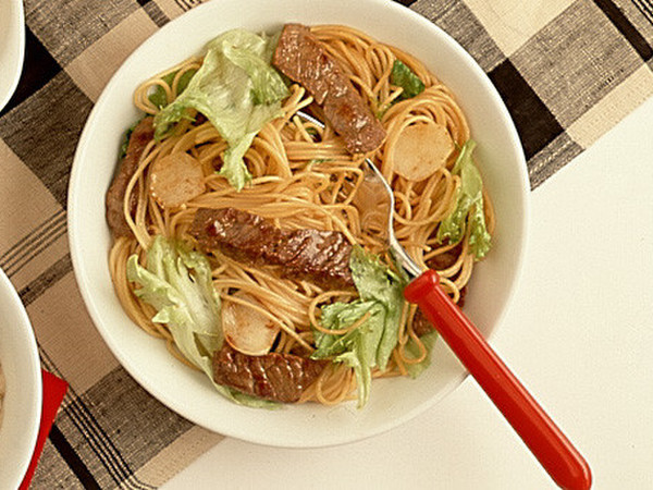 わさび風味のステーキスパゲティ