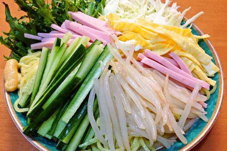 たっぷり野菜のヘルシー冷やし中華 レシピ 作り方 By 広東麵 クックパッド 簡単おいしいみんなのレシピが367万品