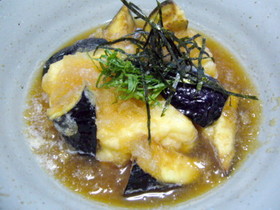 豆腐と茄子の霙揚げだし