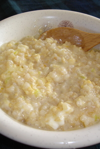 豆乳で中華風玄米たまご雑炊