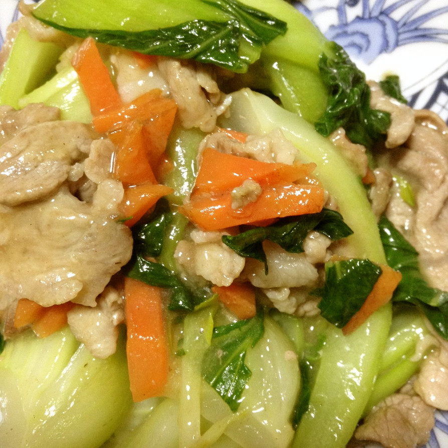 チンゲン菜と豚肉の中華炒めの画像