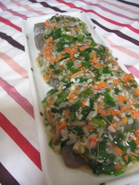 こんにゃくステーキ野菜あんかけ