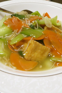 中華スープで☆チンゲン菜厚揚げのあんかけ