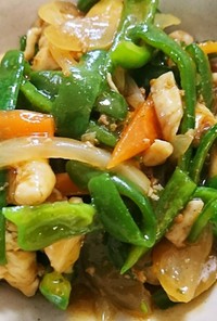 麻婆豆腐の素でささみと野菜の炒め