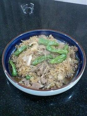 ヘルシー!豚バラ肉と糸こんにゃくの煮物