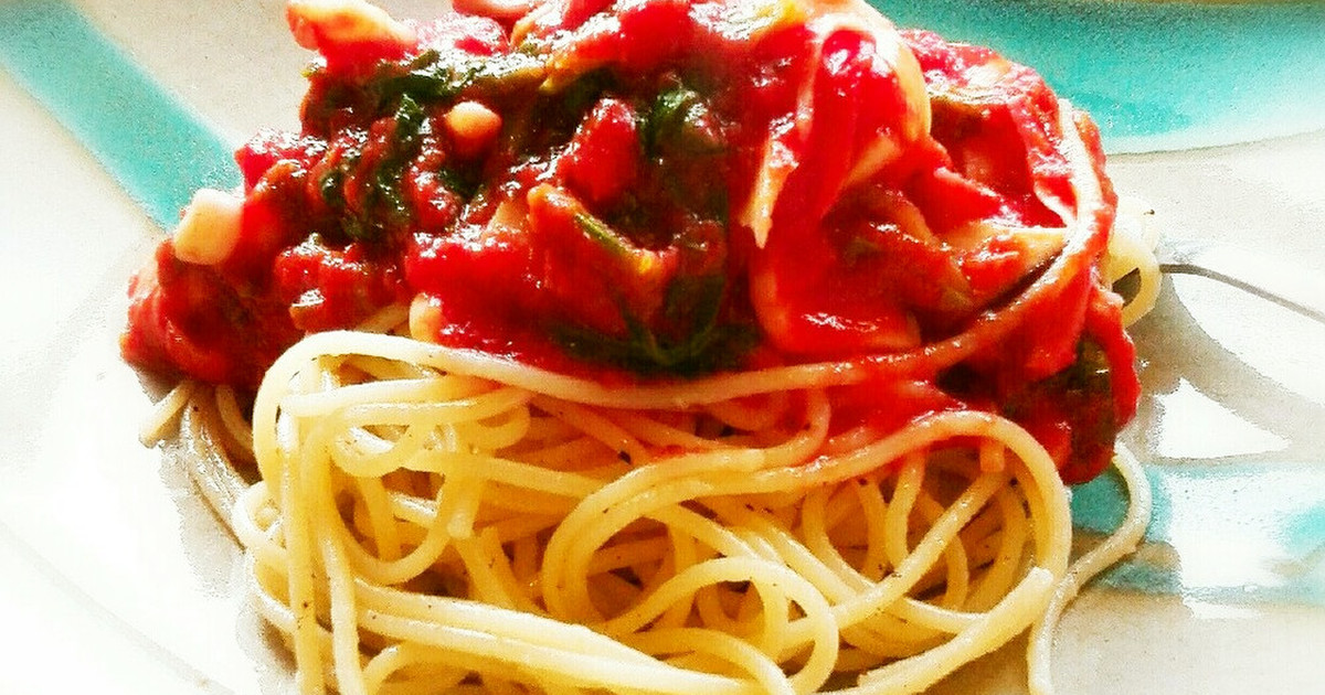 セロリがメイン。トマトソースパスタ。 by ベーカー 【クックパッド】 簡単おいしいみんなのレシピが348万品