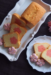 桜咲く♡パウンド♡かくれんぼケーキ