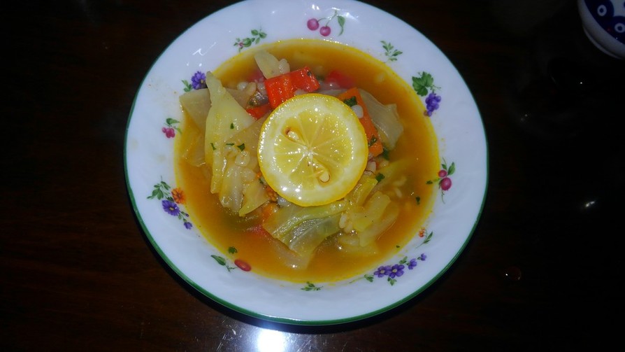 朝の野菜スープの画像