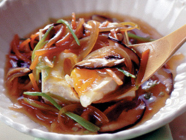 豆腐と卵の甘酢あんかけ