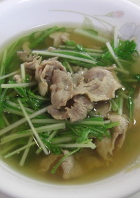 豚と水菜のポン酢スープ