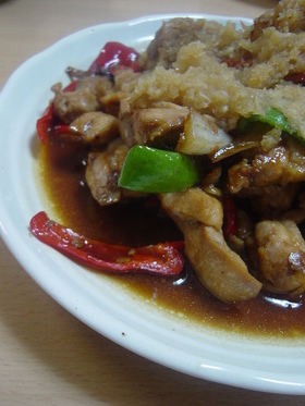 鶏もも肉の生姜焼き 大根おろしソースのせ