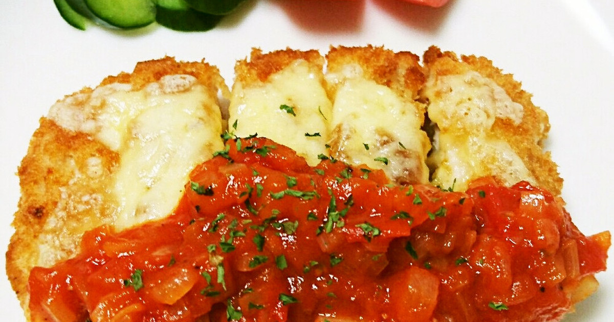 豚カツアレンジ トマトソースのチーズかつ レシピ 作り方 By そうジロー クックパッド 簡単おいしいみんなのレシピが356万品
