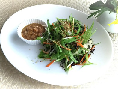 和野菜のサラダ＆納豆ドレッシングの写真