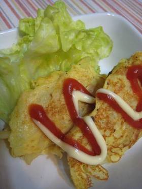 鮭フレークとじゃがいもでオムレツ風